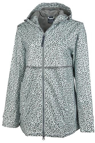 NEW RAIN JACKET - GREY SNOW LEOPARD