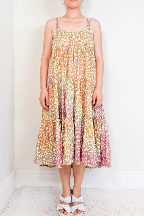 70s Leopard print Midi Sundress