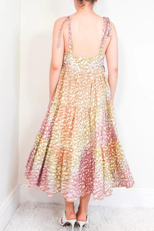 70s Leopard print Midi Sundress