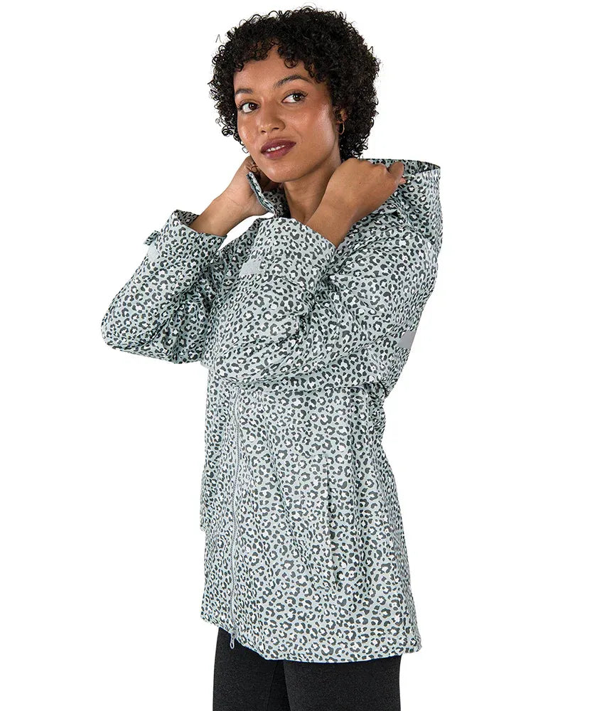 NEW RAIN JACKET - GREY SNOW LEOPARD